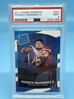 2017 Panini Donruss Rated Rookie Patrick Mahomes II #327 Rookie Chiefs RC PSA 9