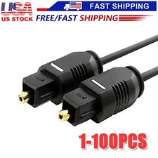 6FT Digital Fiber Optic Audio Cable Cord Optical TosLink for TV DVD AMP USA Lot