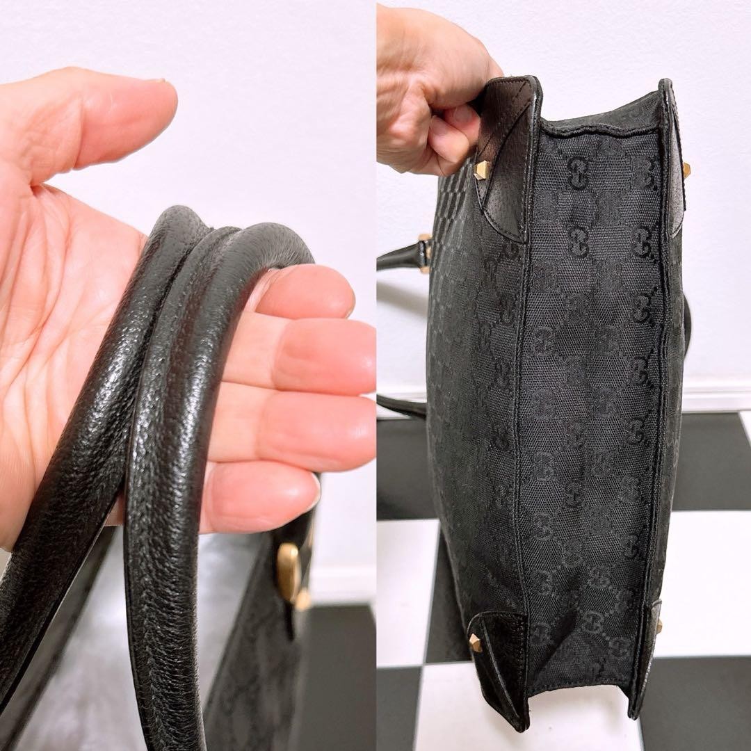 GUCCI GG Canvas Tote Bag Leather Handles A4 Size Excellent Condition thumbnail 5