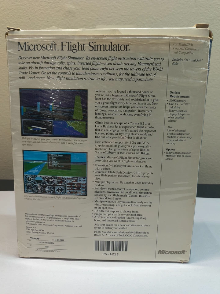Original Microsoft Flight Simulator - 5 1/4 Disk (1987, version 3.0) Tandy - Image 2 of 4