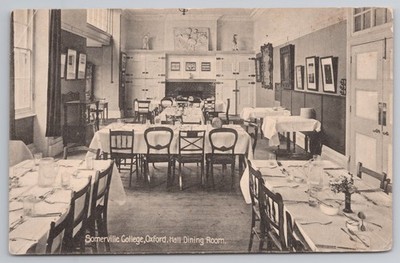 Somerville College Oxford Hall Dining Room Oxfordshire Printed Berlin 1925 Post