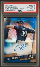 2019 Topps Finest - Corbin Burnes Rookie Auto Blue Refractor /150 #FA-CB PSA 10