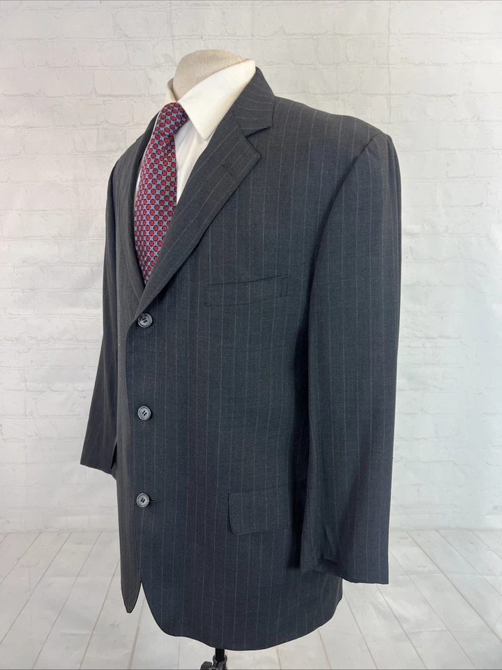 Traje Brooks Brothers para hombre gris oscuro a rayas 43R 36X28 $1,295 Foto 3 de 4