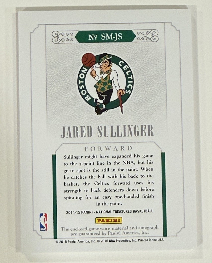 Jared Sullinger 2014 National Treasures AUTO PATCH Gold /25 Celtics #SM-JS view 2