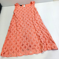 Banana Republic Dress Size 10 Au Coral Pink Lace Sleeveless