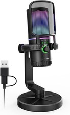 SINWE Gaming Microphone with Noise Cancelation  Gain Control- USB PC Black