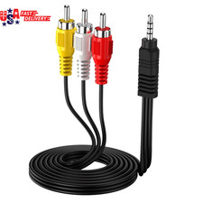 3.5Mm to RCA Camcorder Handycam AV Audio Video Output Cable, 1/8" TRRS to 3 RCA