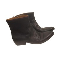 Nine West Vintage Collection black leather ankle boots pointed toe zip side 5.5