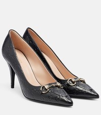 Gucci Erin GG Guccissima Horsebit Bit Pointed Toe Leather Pumps Heels Shoe 1170