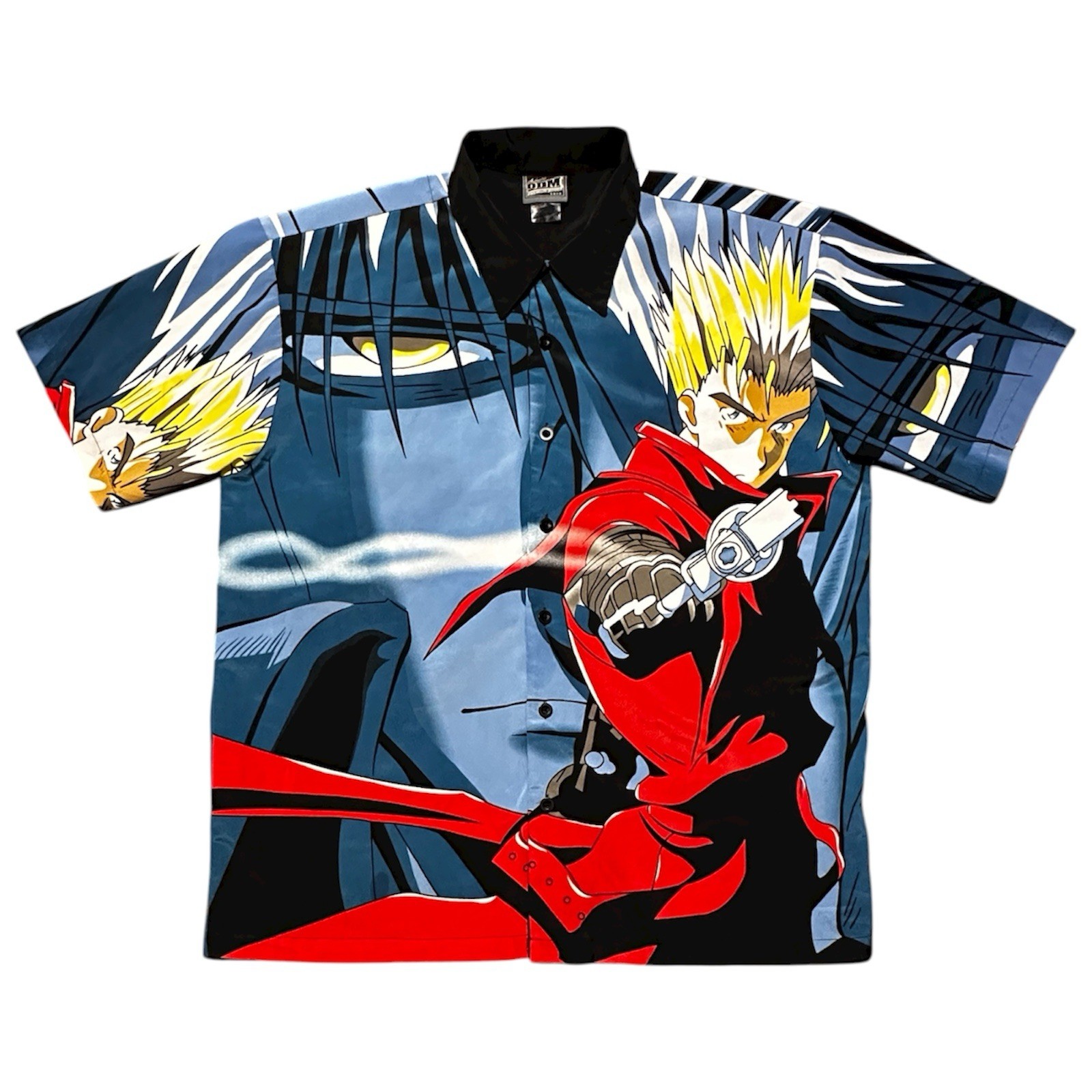 ODM Trigun Vash the Stampede Anime Manga Button Shirt Mens XL Y2K Streetwear