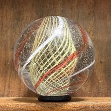 Antique German Handmade Latticinio Swirl Marble 1-5/32  Near Mint   318