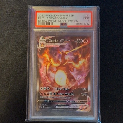 2022 Pokémon Charizard VMAX #SWSH261 SWSH Promo Full Art Holo English PSA 9
