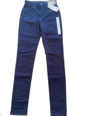 UNIQLO Ezy Skinny Fit High Rise Tapered Color Jeans Navy Size Small NWT