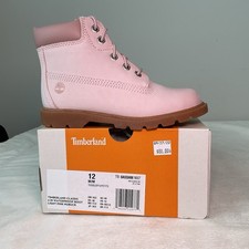 Timberland 6 In Classic Boot Lt Pink Nubuck TB 0A5SHM N97 Kids TD NEW Size 12c