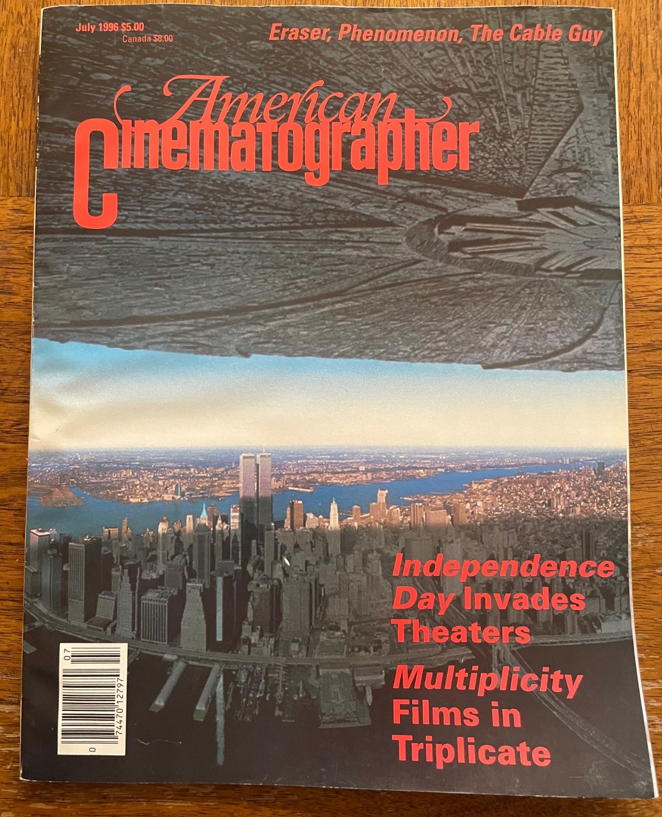 American Cinematographer-July 1996- Independence Day cover story.  LIKE NEW