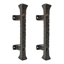 2 Cast Iron Barn Door Handle Pull Rustic Heavy Duty Gate Shed Hardware 9 3/8 in