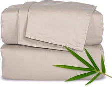 Queen Sheets by Pure Bamboo, Genuine 100% Organic Viscose Derived Queen, Sand