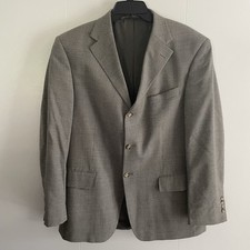 Oscar De La Renta Sport coat Blazer Mens 42R Gray Plaid 100 Wool
