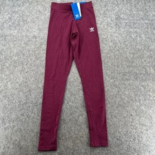 Adidas Originals Womens Tight Leggings Burgundy Size XS NEW