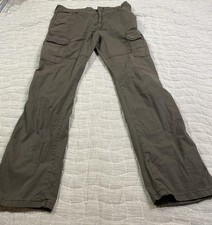 Wrangler Pants Mens 34x34 Brown Relaxed Fit Cargo Ripstop Stretch Workwear