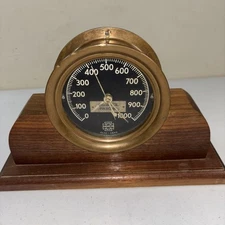 Antique US Gauge Co NY Brass Steam/Water Discharge Pressure Gauge Nautical