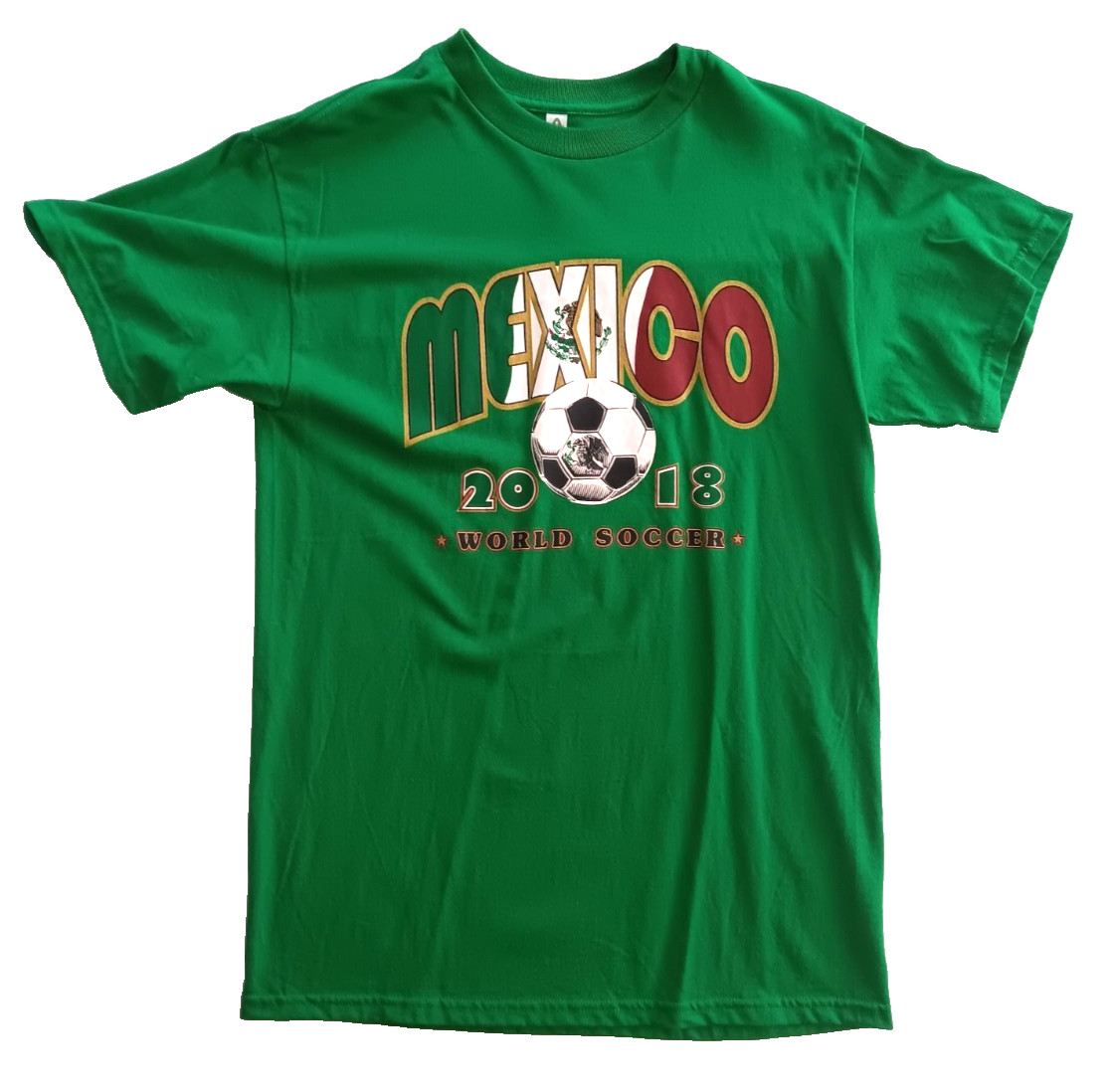 Mexico World Soccer 2018 T-Shirt Mens Medium Green Futbol Football Graphic