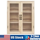 Wood Toy Car Model Display Cabinet Collection Storage Box with Door Container US