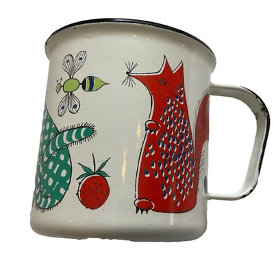 ARABIA FINEL Finland Enamel Mug Noah s Ark Kaj Franck Gunvor Olin-Grönqvist VTG