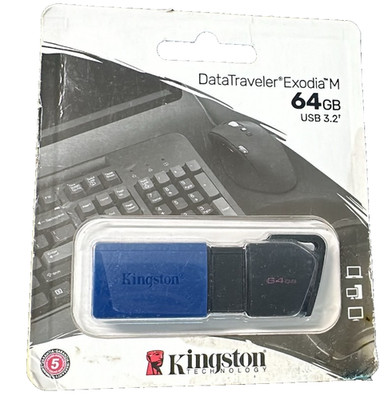 Kingston Data Traveler Exodia M USB Type A Flash Drive 64GB - Blue