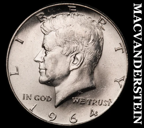 1964 Silver Kennedy Half Dollar - Choice Gem Brilliant Unc  Lustrous  #G7024