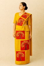 Saree Sri Lankan Kandyan Dress Osari Hand Painted New Year Customize 6yrd Cotton