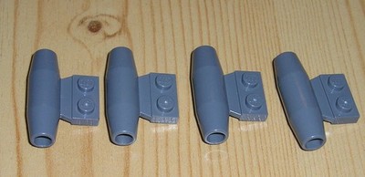 Lego 4x Motor Düse Engine mit 1 x 2 Seitenplatte 3475b 98302  dunkelgrau ( K 3 )