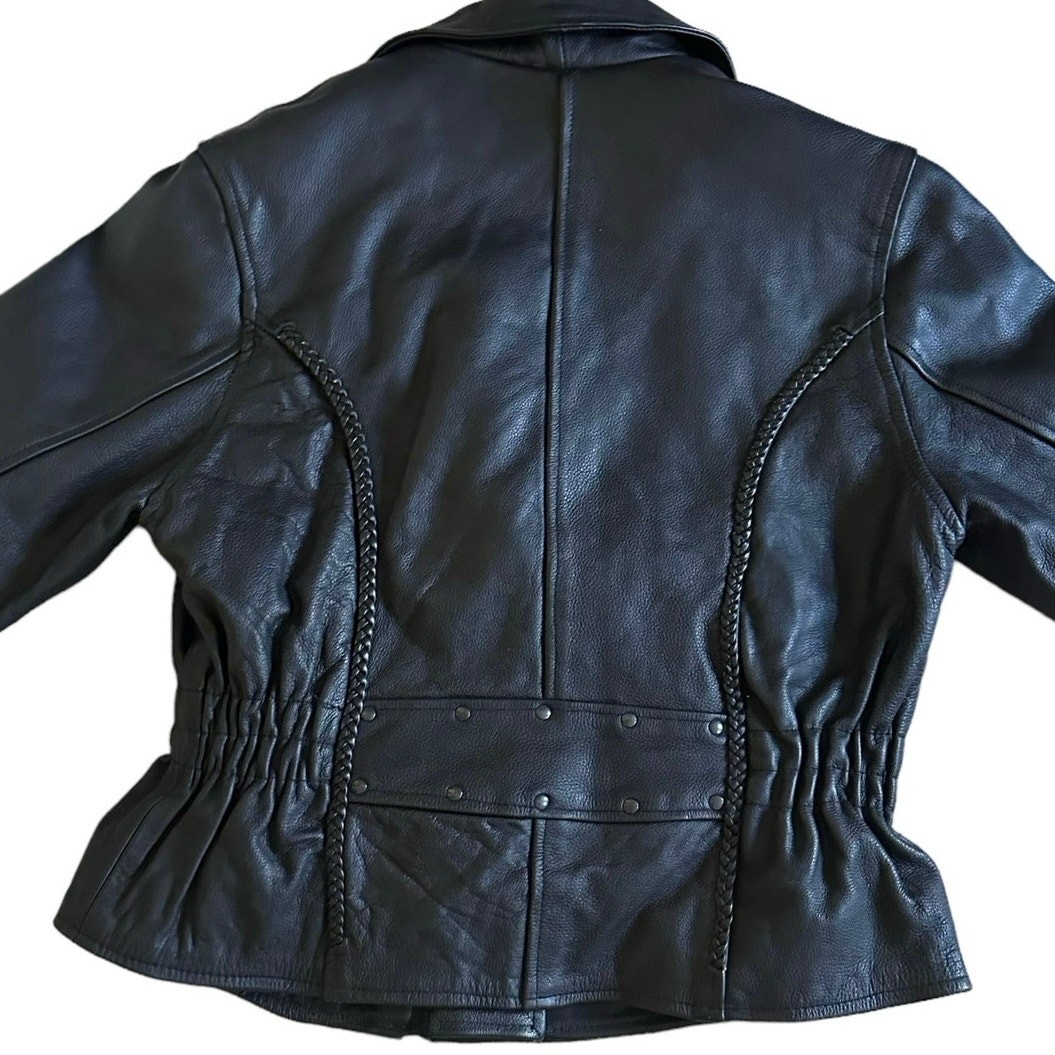 Bikers Dream Apparel Women L Black Leather Motorcycle Jacket Thinsulate Quilted