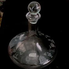 Disney Parks The Haunted Mansion Glass Decanter Carafe W/ Stopper NEW Halloween 