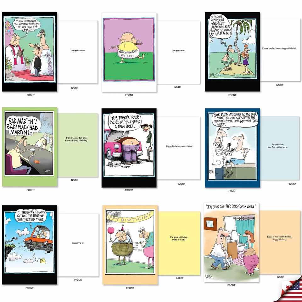 - 36 Assorted Funny Mixed Occasions Greeting Cards Bulk Box Set with Envelope... - Image 3 of 4