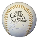 Nico Hoerner Autographed Gold Glove Award Baseball JSA COA Chicago Cubs