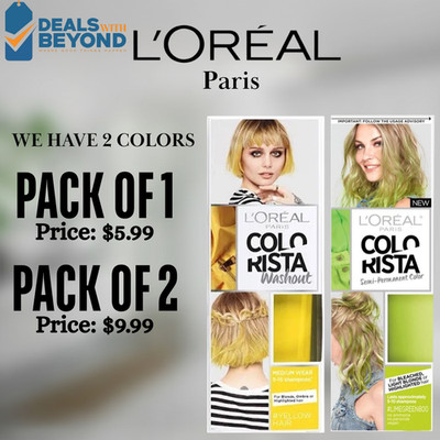 L'Oreal Colorista Washout & Semi-Permanent Hair dye   Pack of 1 or 2