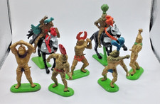 Britains Deetail Knights 1971 Gold Armour  2 Horseman &  5 on foot . Free UK P&P