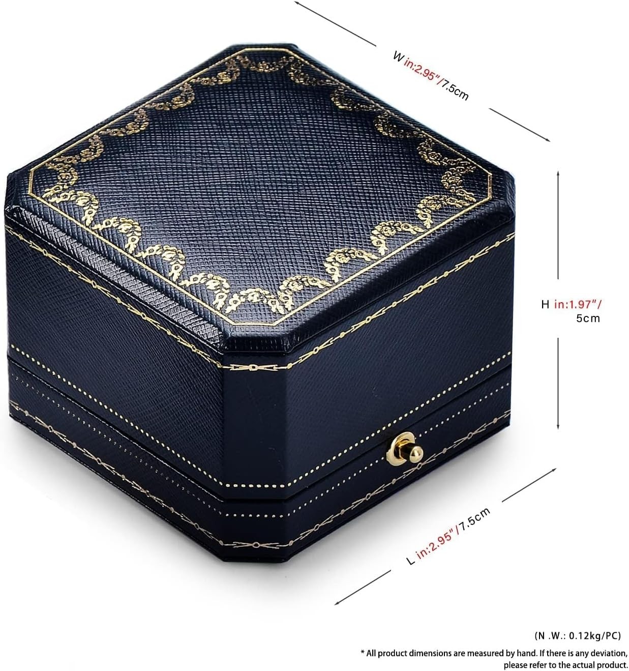 Oirlv Noble Engagement Ring Box Jewelry Gift Case Octagonal 