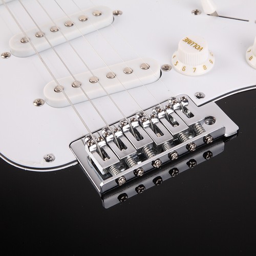 Black Electric Guitar+bag+strap+paddle+crank+connecting Cable+wrench Tool - Picture 9 of 12