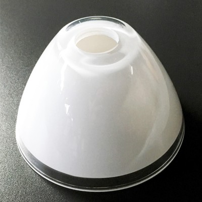 Glas Ersatzglas weiß lackiert mit Klarrand Lampen Schirm ø13,8 cm Lampe