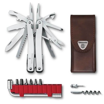 Victorinox SwissTool Spirit X Plus Multitool mit 35 Funktionen Bit-Set Lederetui