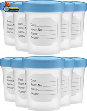 Specimen Cups with Leak Proof Screw on Lids - 4Oz Clear Non-Sterile Urine Sample