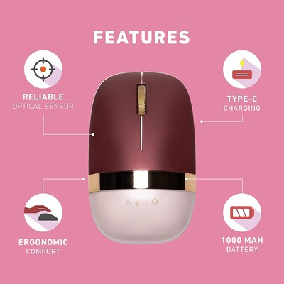 AZIO IZO BT 5.0 and RF 2.4G Optical Mouse (Baroque Rose)