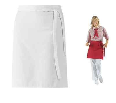 Set Vorbinder 60x80cm Weiß + Bäckermütze Schiffchen Bistroschürze Kellnerschürze