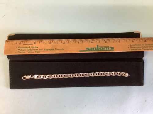 Sterling Silver Link Unisex Bracelet 7.5”L - Picture 2 of 5