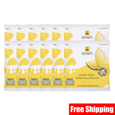 Doi Kham Durian Flavored Milk Tablet 20g, Delicious, Taste of real Durian
