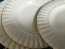 Toscany Classic china  Ribbed Rims whiteware Set of 4 (four) soup bowls