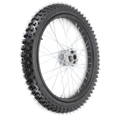 21" Front Wheel & Tire Assembly For Dirt Pit Bikes - 15mm Axle, 80/100-21 Tire, Black Iron Hub