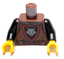Lego - Minifigure Torso - Brown Black, Castle, Medieval, Wolf, Belt